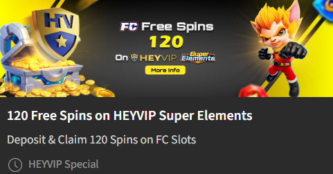 Betvisa Casino FC Super Elements 120 free spins promotion Philippines