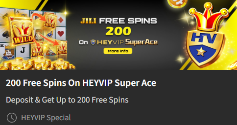 Betvisa Casino HeyVIP Super Ace 200 free spins promotion Philippines